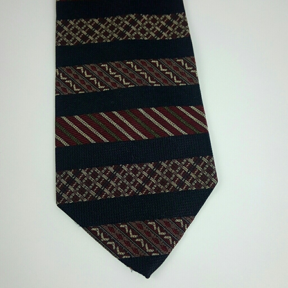 XMI For Nordstrom Black Cream Red Silk Tie